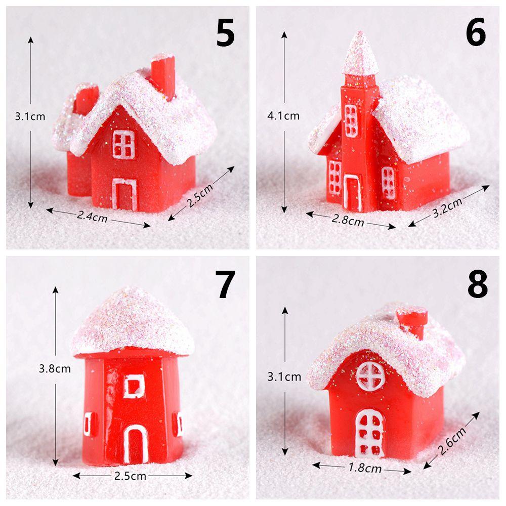 Micro Landscape Mini House Figurines Villa Model Miniature Snowcap Cottage Christmas Decorations