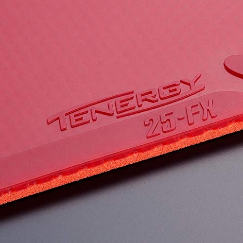 Butterfly Table Tennis Rubber, Tenergy 25 FX, Inverted Soft, Tension (Spin), 05910, Red, Thick