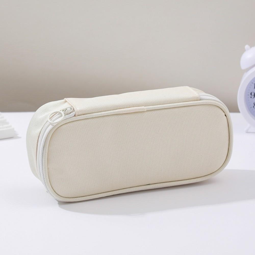 

Lightweight Pencil Case Large Capacity Pencil Box Stationery Organizer Office School Supplies бежевий