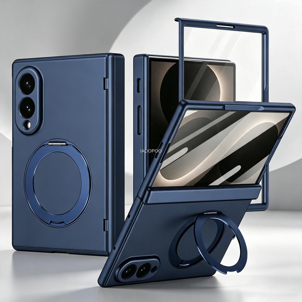 Magnetischer 360-Grad-Drehständer Scharnierschutz Harte PC-Hülle Für Samsung Galaxy Z Fold 8 Ultra 7 6 5 Vollständige Handyhülle Glasfolie