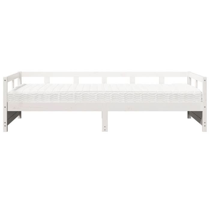 VidaXL Lit de jour avec matelas blanc 90x200 cm bois de pin massif 3321051