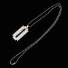 Unisex Stainless Steel Razor Blade Shaped Pendant Dogtag Necklace New Dogtag Necklace Unique Razor Blade Shaped Necklace