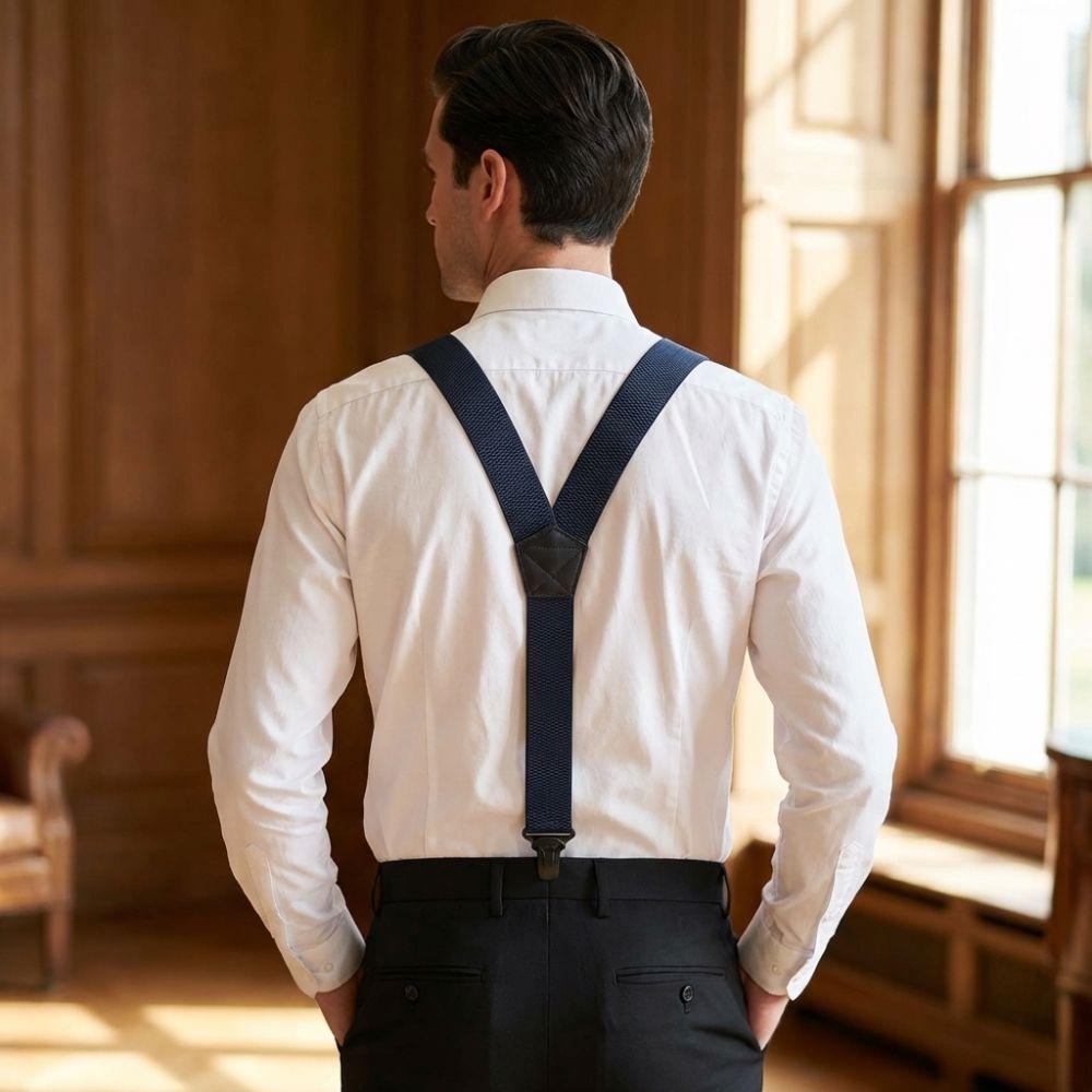 With 3 Gripper Clasps Y-Type Suspenders 3.8cm Wide Elastic Pants Braces Work Suspenders Men Gift