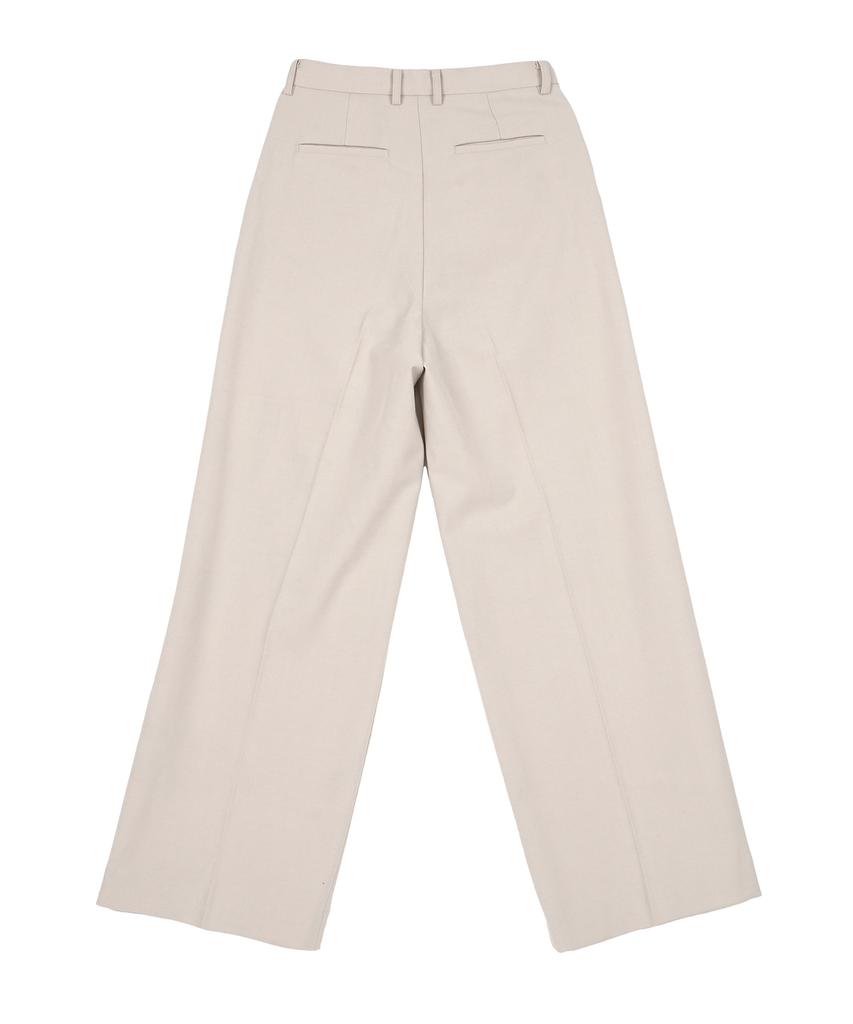 HARDCORE HAPPINESS Classic Single-Pleat Maxi Wide Slacks_Light Beige