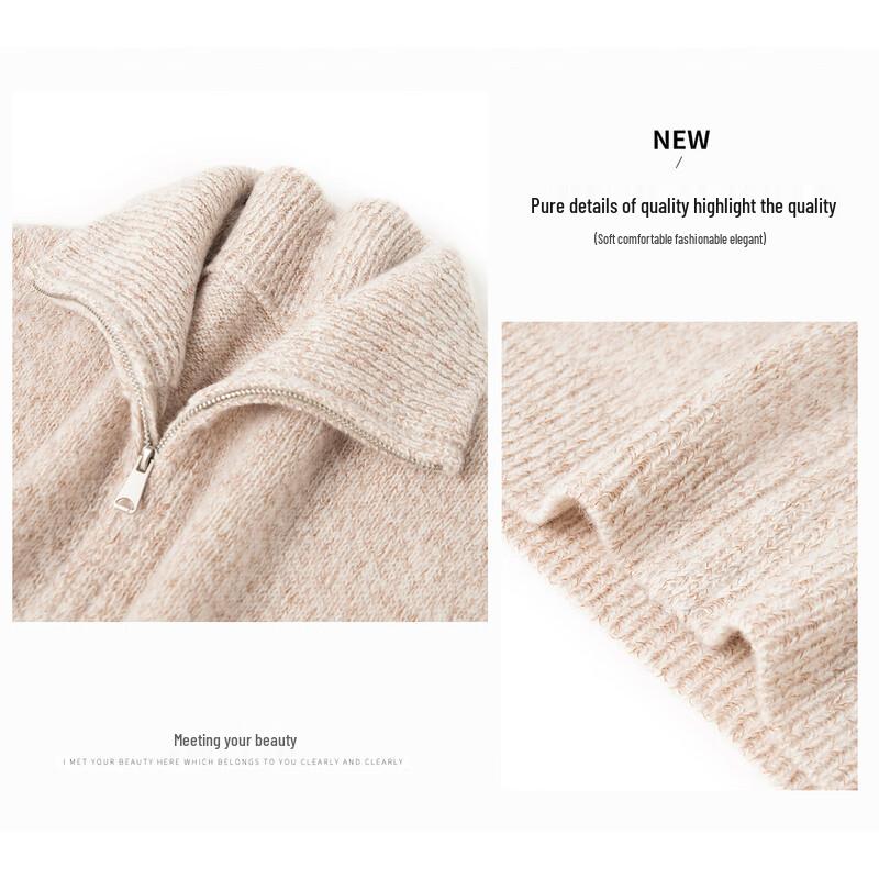 TUHUANG Women's Pure Wool Thick Knit Cardigan