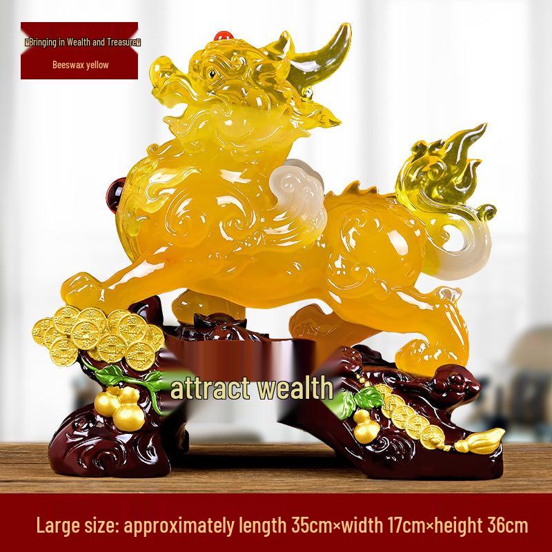 Lucky Pixiu Ornament Pair for Living Room, Office Desk, or Gifts