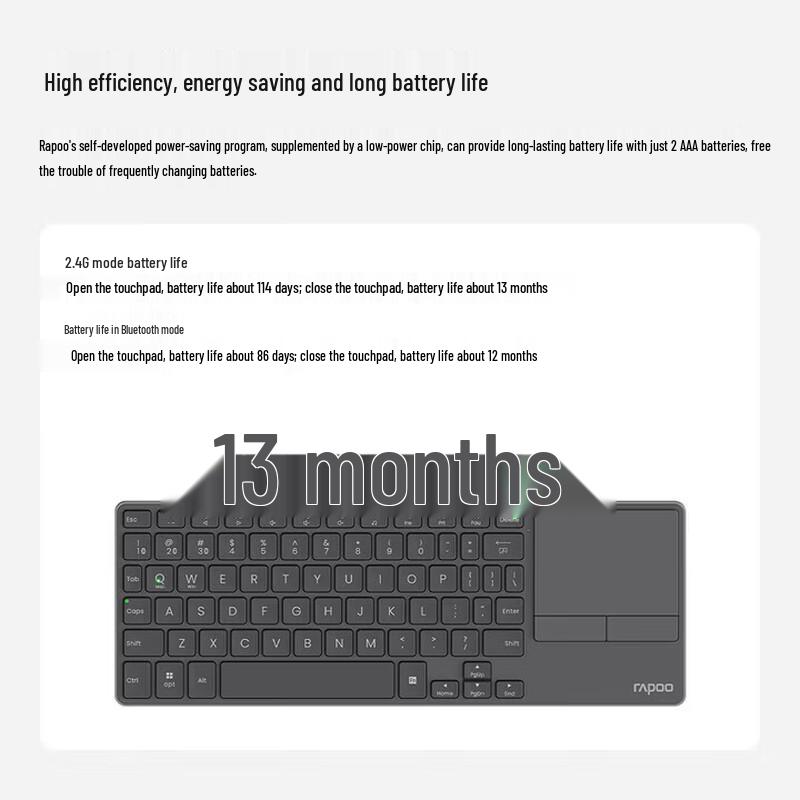 Rapoo E900T Multi-mode Wireless Ultra-slim Keyboard