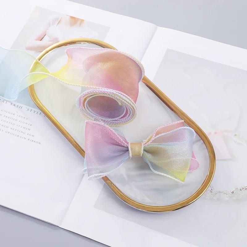 10 Yards Bord Vague 6cm Large Emballage Cadeau Dégradé Fournitures de Couture Accessoires d'Artisanat pour Chapeaux Coiffes DIY Fil Queue de Poisson