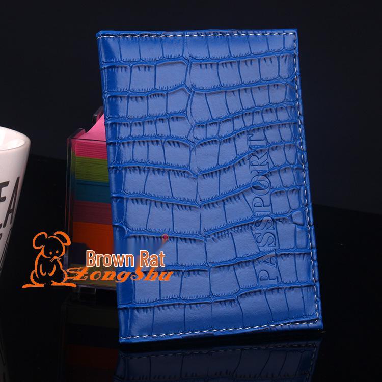 Crocodile Pattern Leather Passport Holder - PU Leather Travel Cover