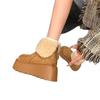 Temperament Plush Flanged Thick-soled Snow Boots Female Winter New Fairy Wind with Low Tube Warm Cotton Boots Female