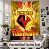 Wandbehang mit individuellem Namen & Text, Watford FC Dekorationstuch für das Schlafzimmer