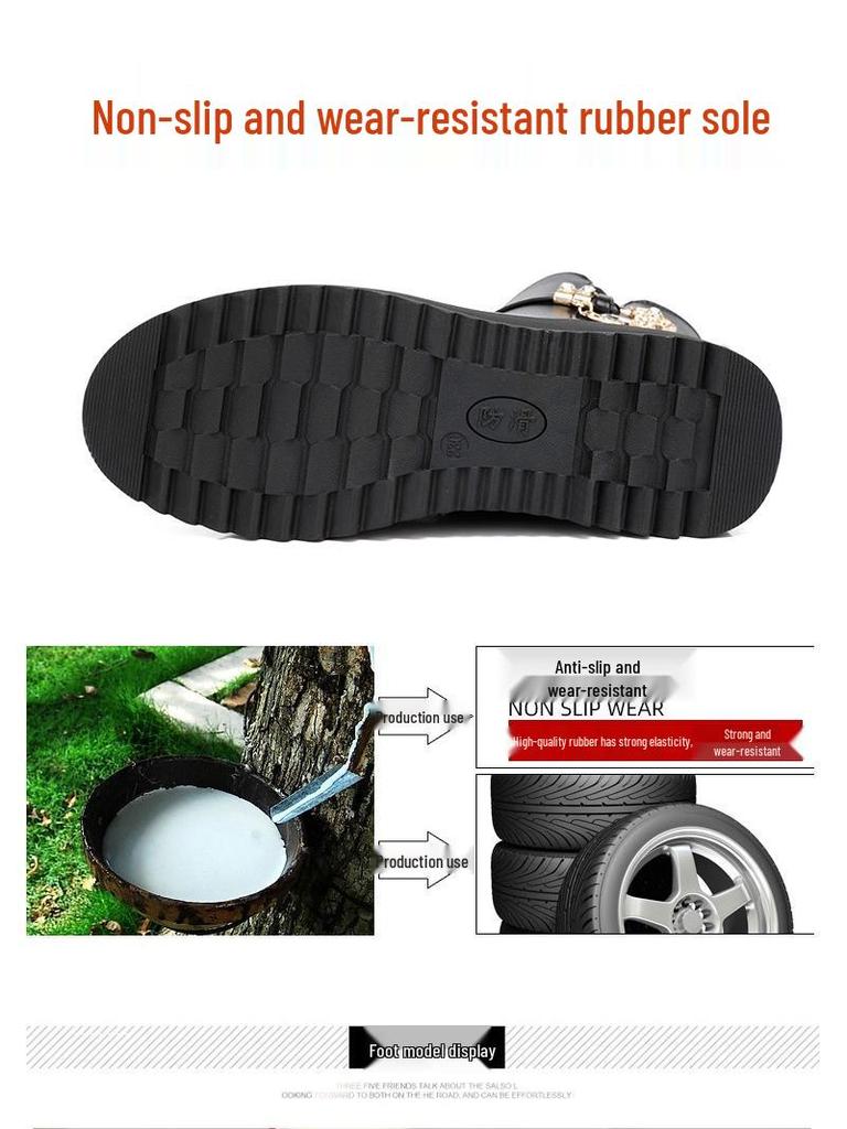 Dámské bavlněné kotníkové boty: Měkká kůže, nízký podpatek, plus samet na podzim a zimu 2021