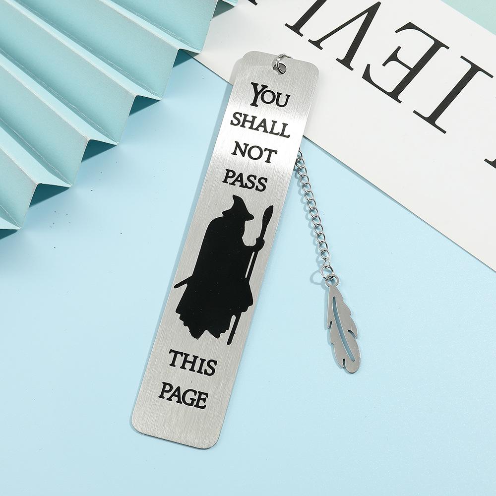 Artistic Stainless Steel Wizard Bookmark - Engraved Metal Design for Christmas Gifts