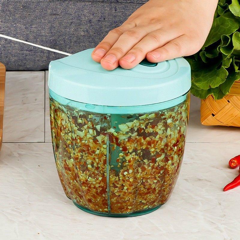 Tritatutto manuale per la lavorazione multifunzionale degli alimenti Tritatutto per noci Tritacarne manuale a cinque lame Tritatutto per verdure a mano Macchina per pasta d'aglio