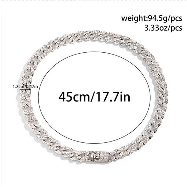 Хип-Хоп Полностью Алмазная Кубинская Цепь Панк Ожерелье Толстая Цепь Ожерелье Нишевое Ожерелье