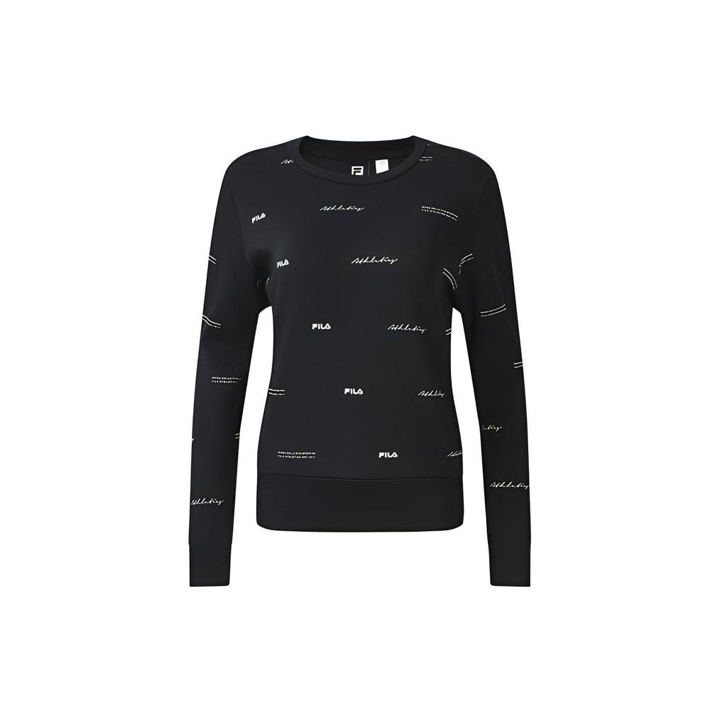 FILA Athletics Simple Letter Logo Casual Sports Knit Pullover Sweatshirt Women sweatshirt A11W231202F-ZA