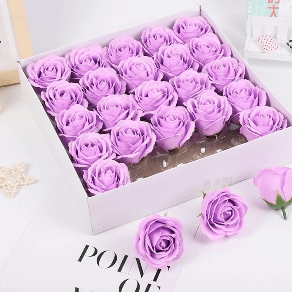 25Pcs Five Layer Rose Soap Rose Flower Realistic Floral Wreath Making Artificial Rose Flowers Handmade Gift DIY Flower Head