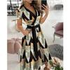 Rainbow Striped Print Summer Dress 2023 Women Button Up Short Sleeve Casual Vintage Shirt Long Dress Ladies Elegant Maxi Dresses