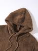 2025 Autumn/Winter European & American Men's Plush Lined Hooded Sweatshirt Jacket