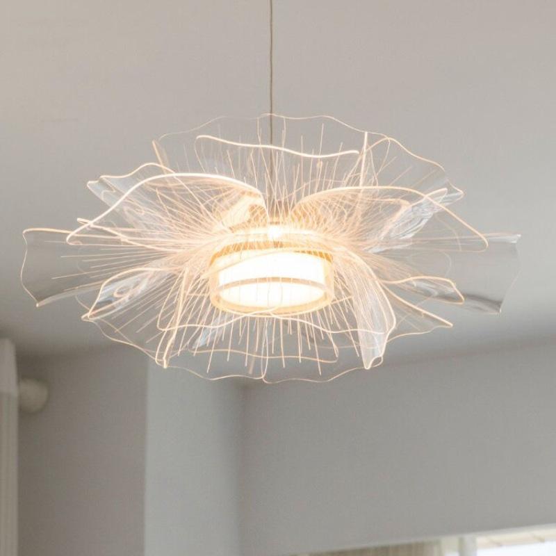 Modern Minimalist Living Room Chandelier Creative Petal Lamp Bedroom Light Luxury Lamps