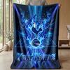 Tottenham Hotspur FC Custom Name Text Flannel Blanket Soccer Logo Personalized Fleece Throw Blanket Special Gift For Sofa Bedroom Home