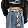Bohemian Woven Fashionable Rope Belt For Women Durable Double Ring Buckle Perfect For Everyday Wear