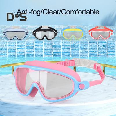 Swimming Goggles with Earbuds Set Adjustable Design Water-Resistant Clear View Anti-Fog Swim Glasses for Kids