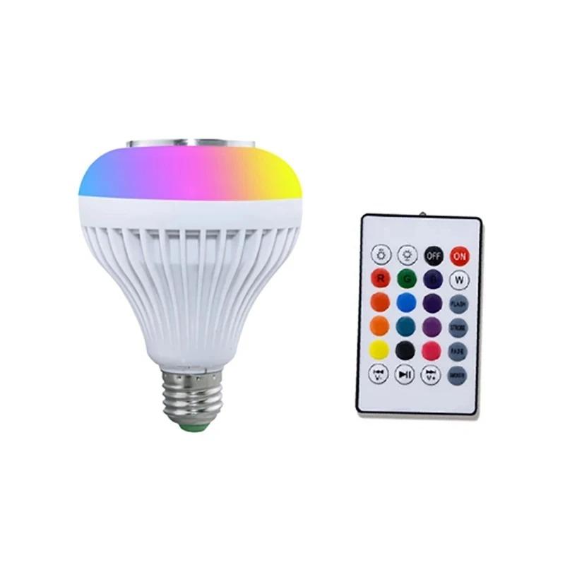 Bluetooth RGB Music Bulb, E27 LED Color Changing Light with Remote Control, Dimmable Speaker Lamp for Party Home Bedroom