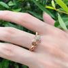 Cute Butterfly Earrings Ring Sets  Rose Gold Natural Zircon Ring For Women Unusual Creative Fashion Jewelry Sets
