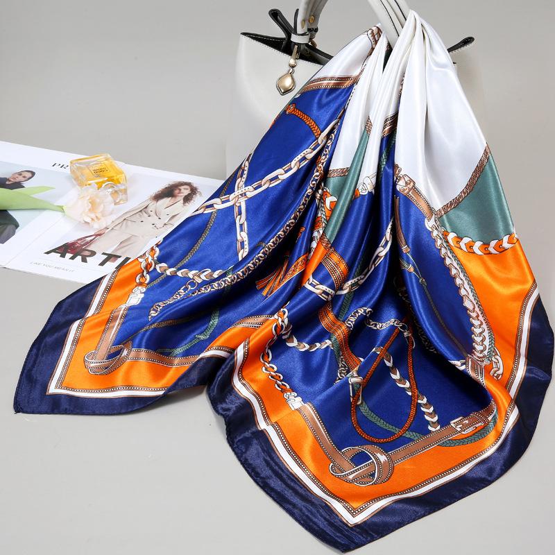 90 Square Scarves, Silk Scarves, Women's New Spring and Summer High-end Sense Versatile, Thin Scarves, Shawls Outside