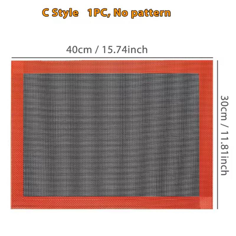 1PC Perforated Silicone Baking Mat, 2 Sides with Puff & Round Patterns, Reusable Non-stick Oven Liner, for Cookies Macaron Bread