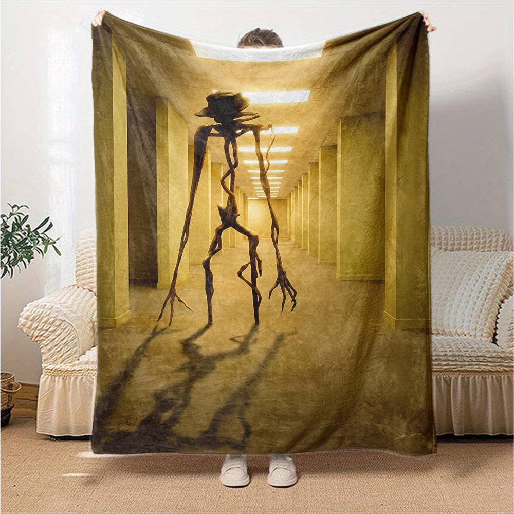 1pc Blanket - horror film The Backrooms Print Design,Lightweight Blanket for Sofa,Bed- Soft &Warm,Gift for All Seasons