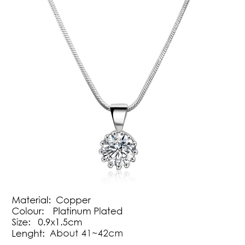 Fashion Crown Pendant Necklace for Women Retro Vintage Classic Rose Gold Cubic Zirconia Chain On Neck Trendy Jewelry N390