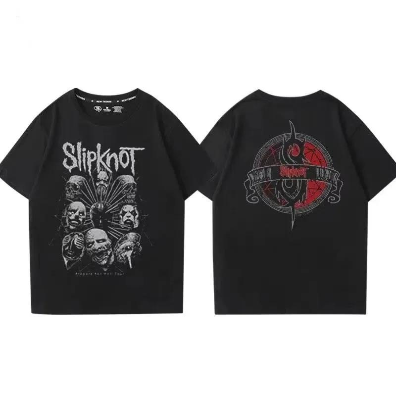 Slipknots Heavy Unisextal Band Tričko s potiskem Unisex Bavlněné tričko Hudební Grafika Tričko Harajuku Streetwear Nadměrná trička Unisex