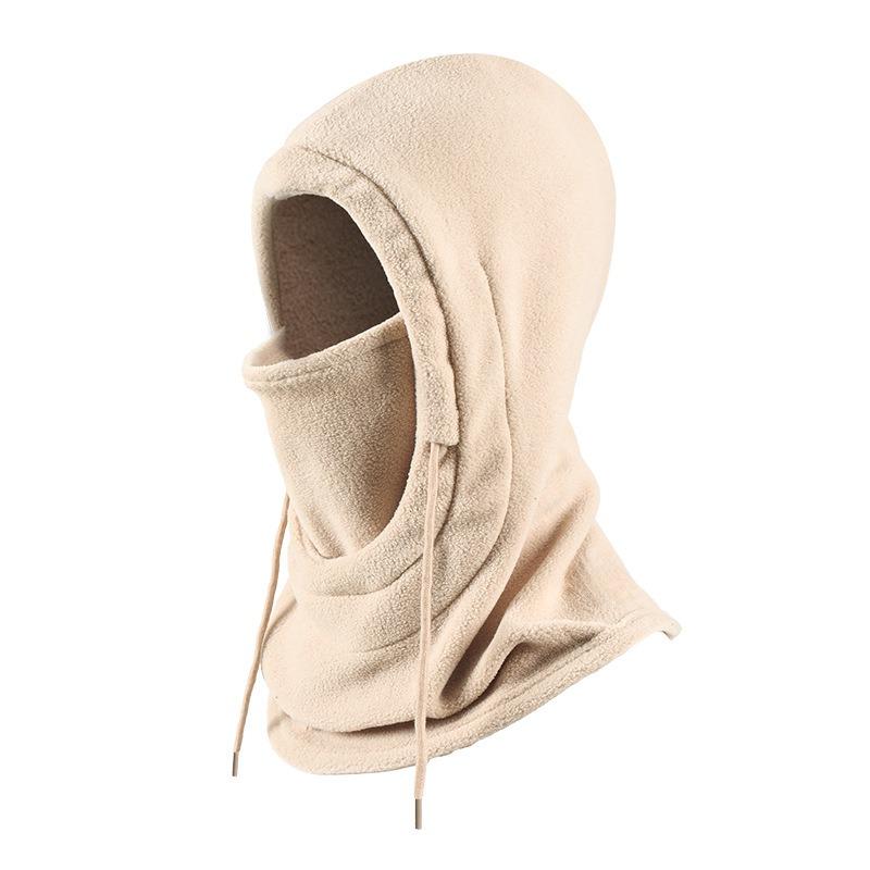 Balaclava d'hiver Capuche en tricot Unisexe Masque chaud coupe-vent avec cordon de serrage Casque de moto pour le ski et le froid Bonnet chaud en tricot