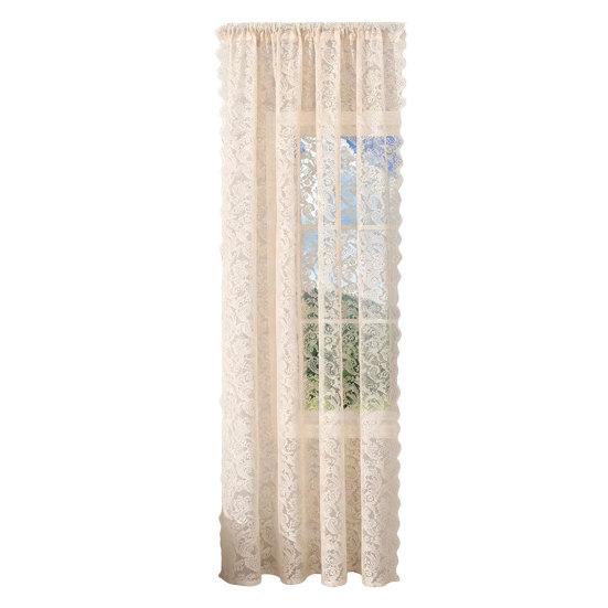 1 Panel Sheer Lace Curtain, Vintage Floral Lace Curtain with Rod Pocket, Light Filtering Window Curtain Panel for Living Room Bedroom Window Closet