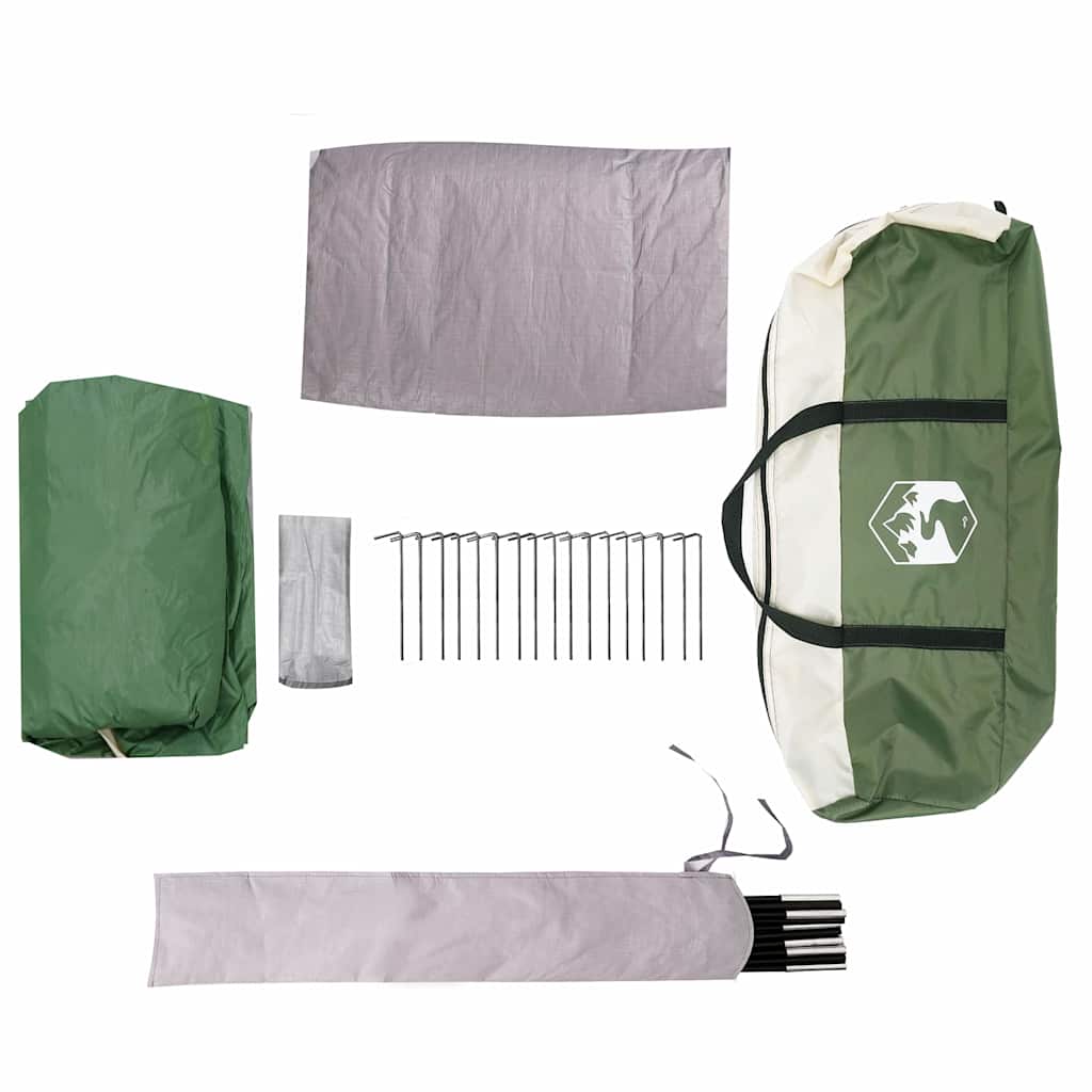 7 Person Family Tent with Roof Green 400 x 350 x 212 cm