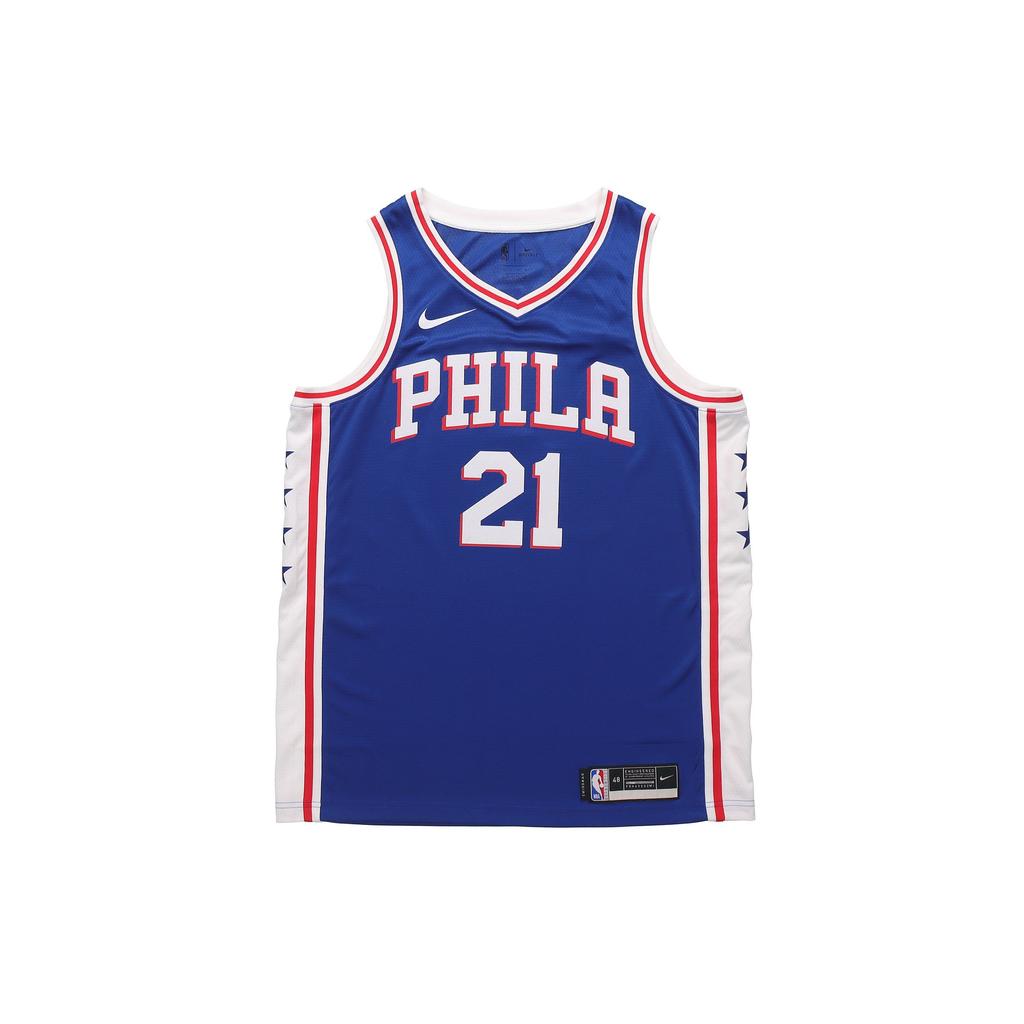 Nike NBA Swingman Jersey, Joel Embiid 21, Philadelphia 76ers Men Sports Jersey Blue CW3678-495