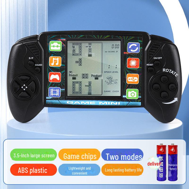 

Классическая ностальгическая портативная игровая консоль Tetris с большим экраном - творческая обучающая игрушка для детей battery version чёрный