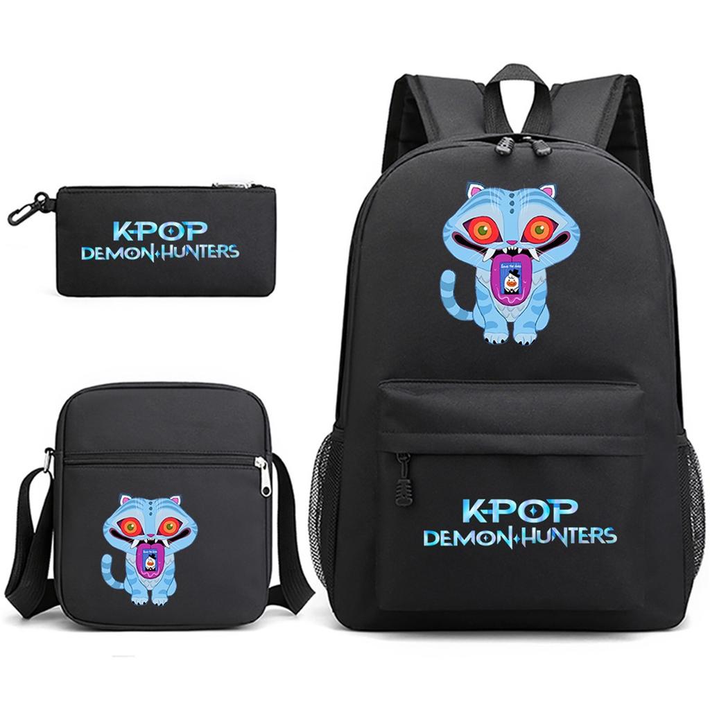 Movie Peripheral Print Backpack, School Bag Student Campus With Plush Ball Backpack