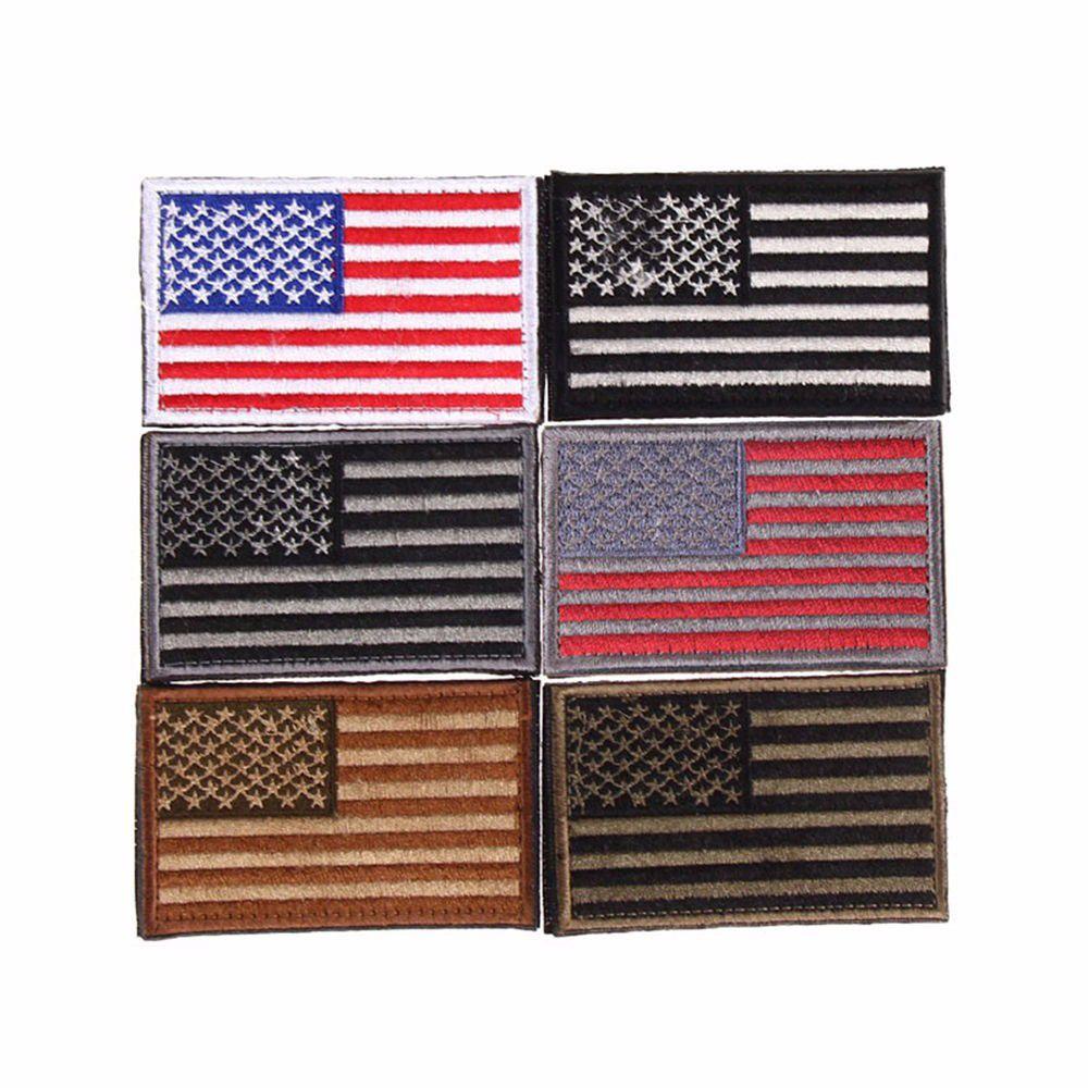 Garment Flag Patriotic Apparel Sewing Embroidered Iron On Patches Appliques Clothes Stickers