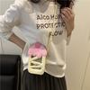 Fashion Small Crossbody Bag With Creative Cutouts And Cherry Cake Design For Daily Use