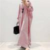 Women's Dress with Loose Striped Prints, Fashionable Women's Dress, Plus-size Long Cardigan Dress