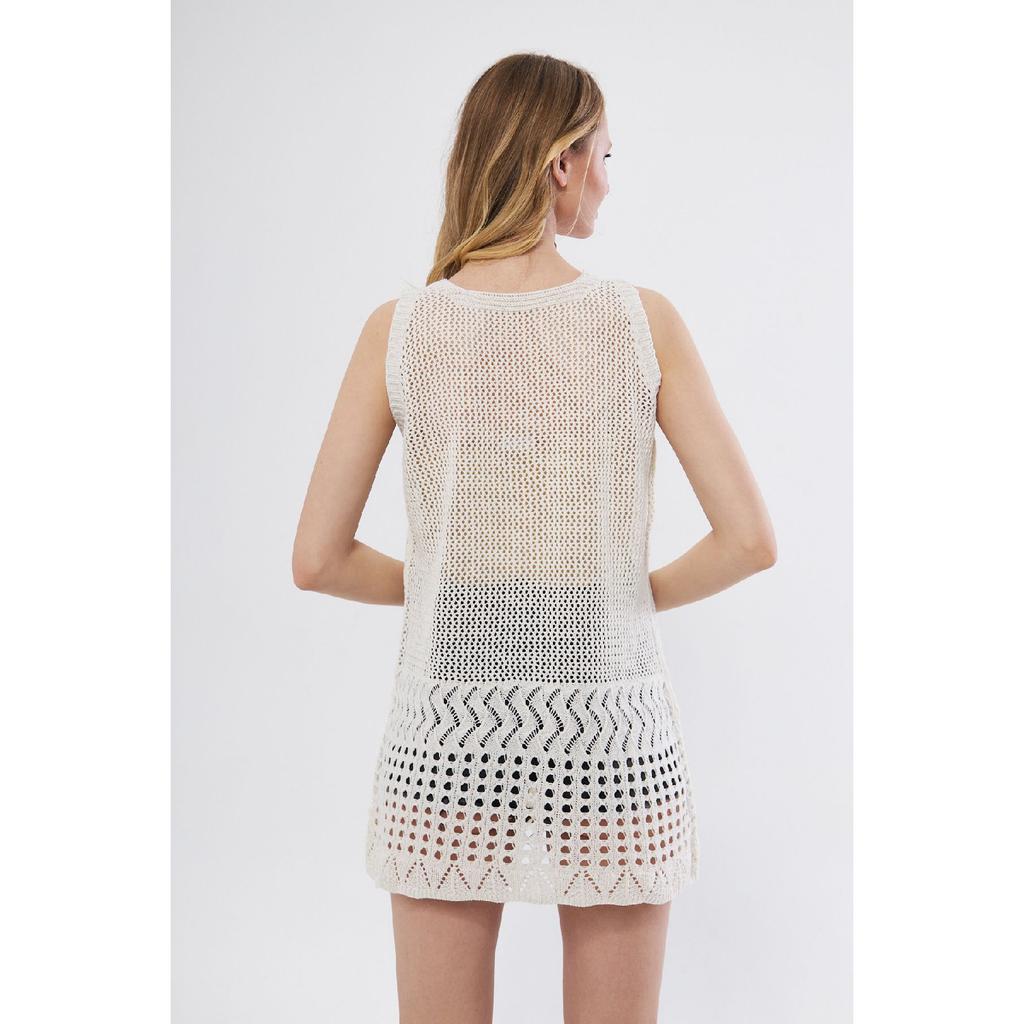 Women's Openwork Knitwear Long Sweater Tunic