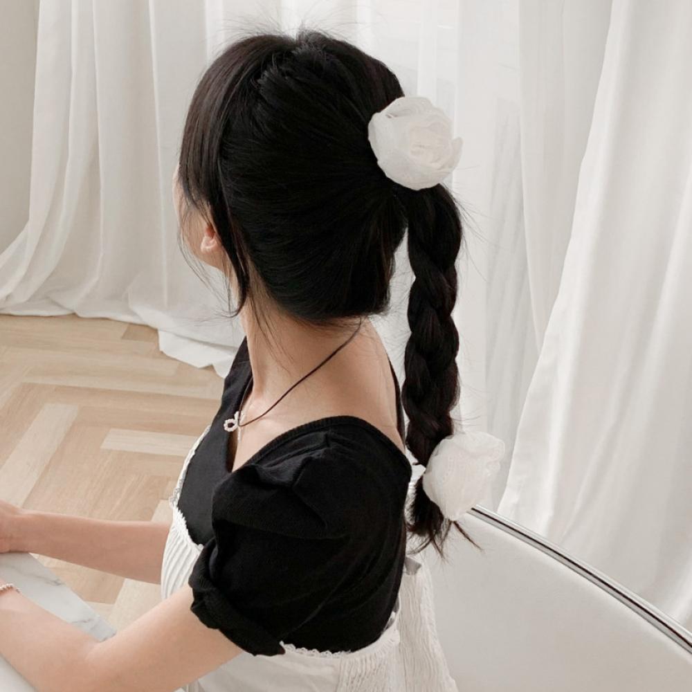 

Синий город, перфорированная роза, белый цветок, кружевная заколка для волос