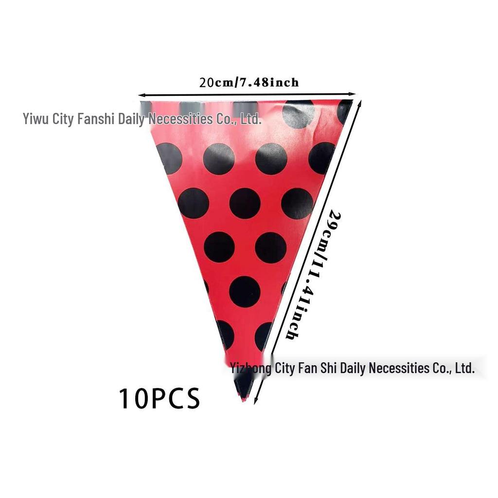 Seven-Spot Ladybug Triangle Banner for Party Decoration