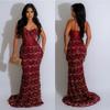 Evening Gown Fashion Party Gowns Women's Solid Sequins Sexy Halter Long Dress