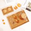 Bamboo Wooden Tea Tray Solid Wood Serving Tray Kung Fu Tea Cup Tray With Handle Rectangular Wooden Dinner Bread Fruit Food Plate