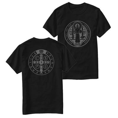 St. Benedikt Medaille Katholisches T-Shirt 100% Baumwolle O-Ausschnitt Kurzarm Sommer Lässig Unisex T-Shirt Religion Streetwear