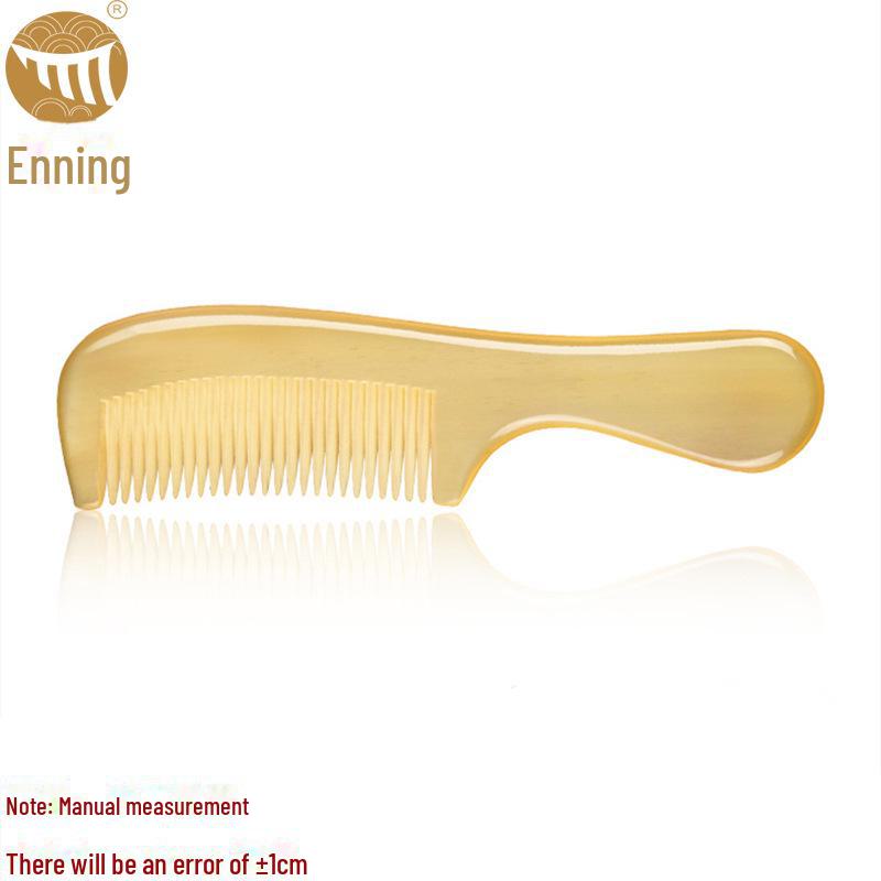 Authentic Horn Anti-Static Massage Comb - Unisex Straight Hair Care, Portable